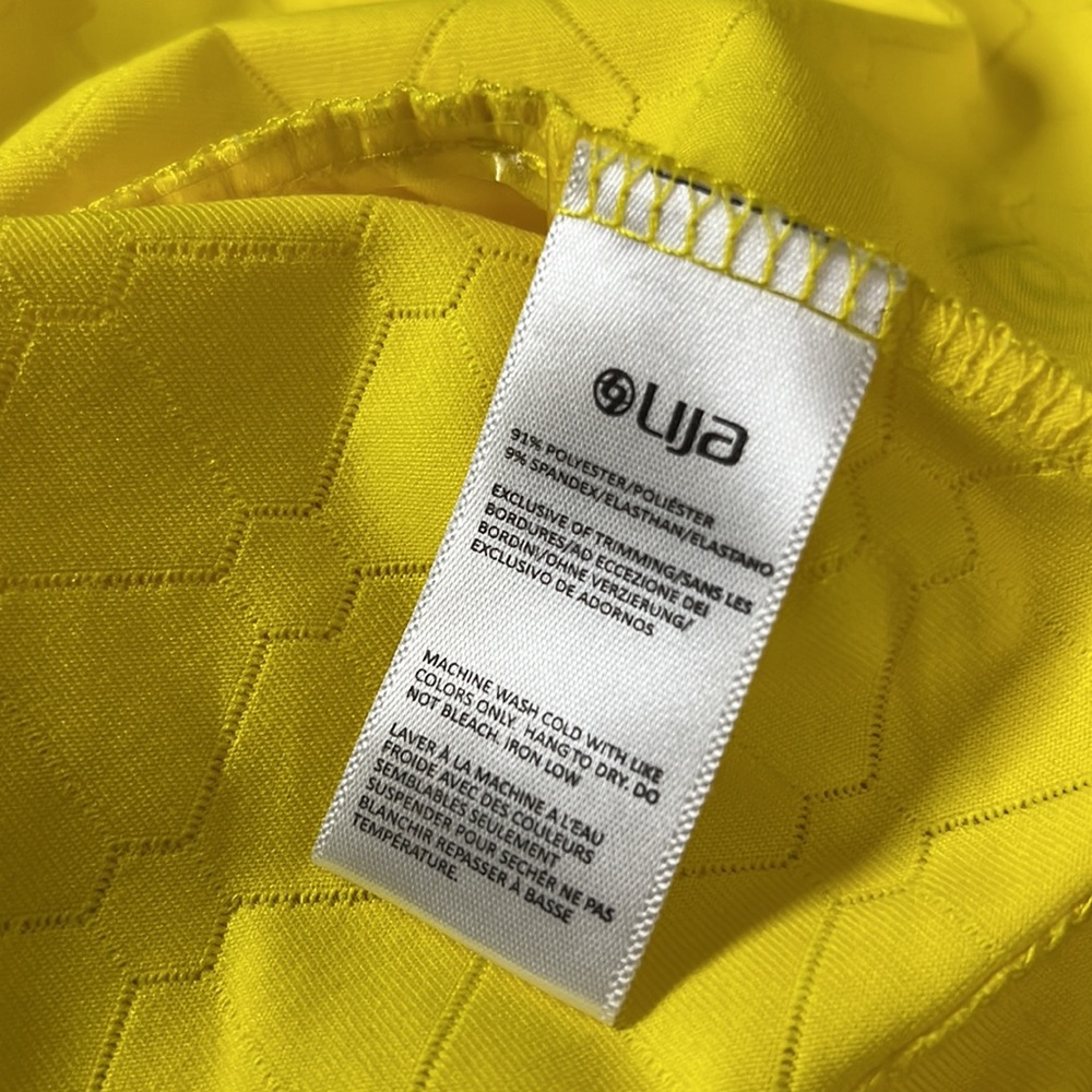LIJA Bright Yellow Zip Up Tennis/Golf/Athletic Top M - Picture 6 of 7